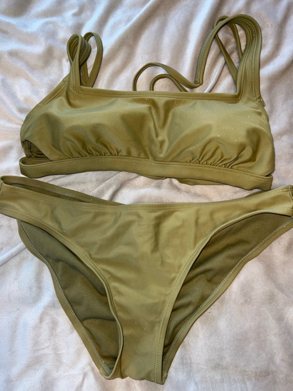Women’s Olive Green Bikini Set - Classic Two-Piece Swim